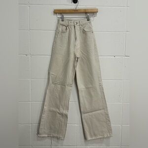 Zara Cream wide leg Women Jeans | 0